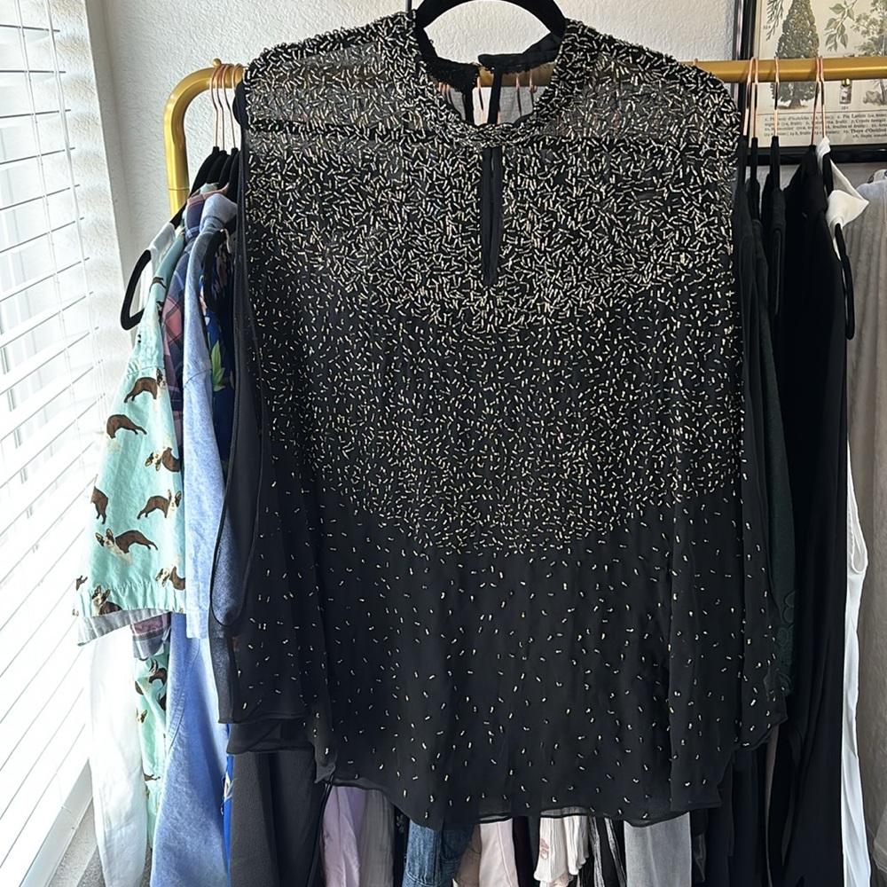 Beaded Festival Sheer Top - Oversized fit, One of a Kind piece